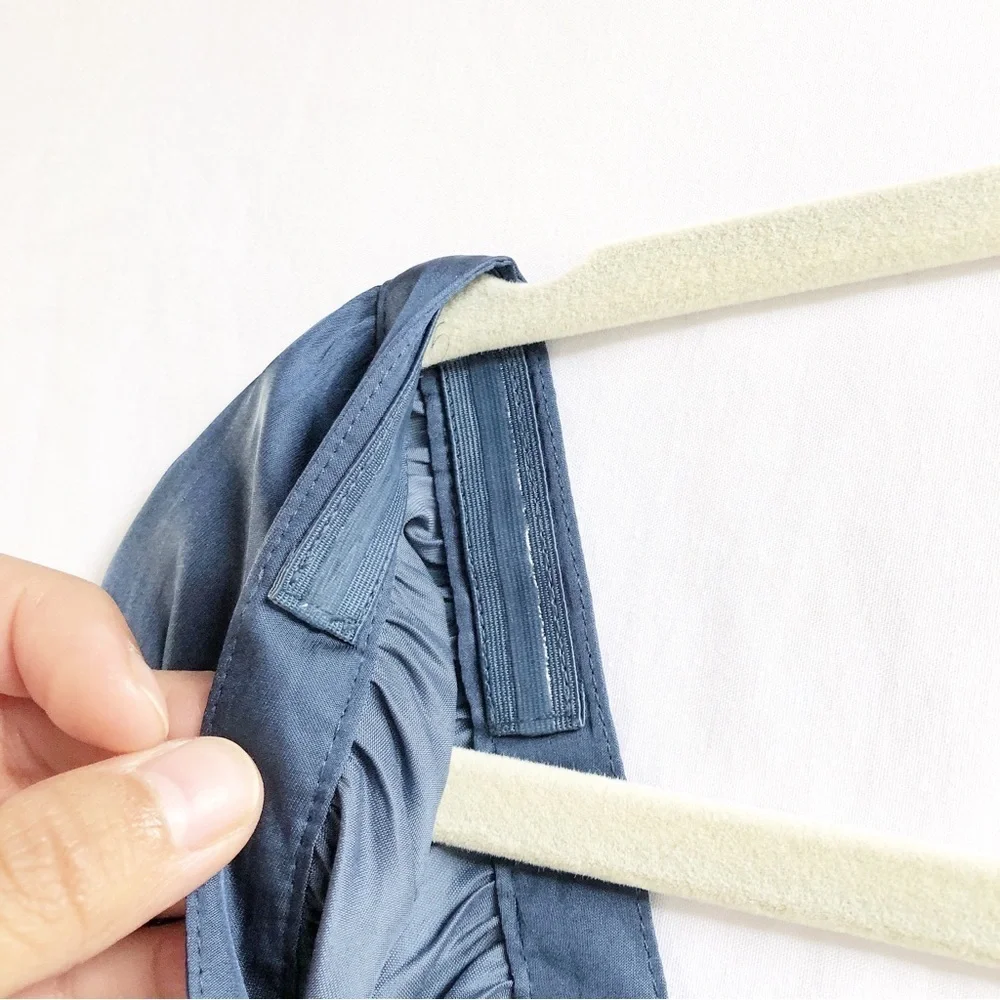 J.CREW | SQUARENECK SMOCKED FEATHERWEIGHT SATIN CROP TOP IN ROYAL PEACOCK LARGE - Picture 8 of 9